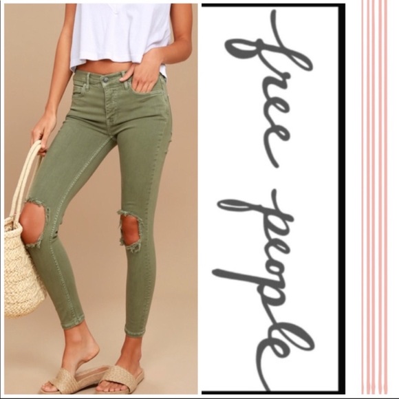 Free People Denim - Free People Busted Knee Skinny Jeans